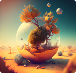 AI generated surreal art of floating islands